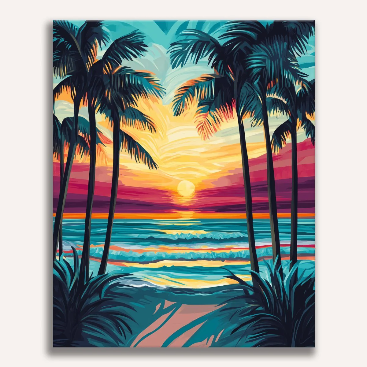 Sunlit Island Palms